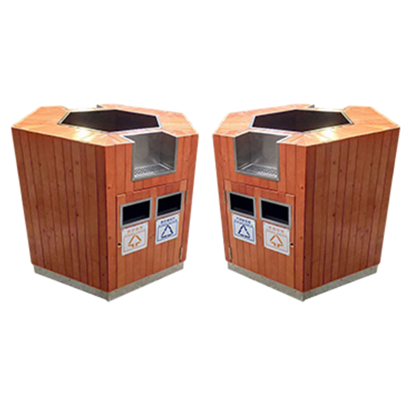 卫未来 钢木垃圾桶 1050*350*1000mm 个高清大图