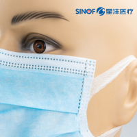 SINOF星沣医疗 一次性医用口罩(非无菌)100片 3D立体宽耳带 三层防护含95+熔喷布 细菌过滤率≥95%