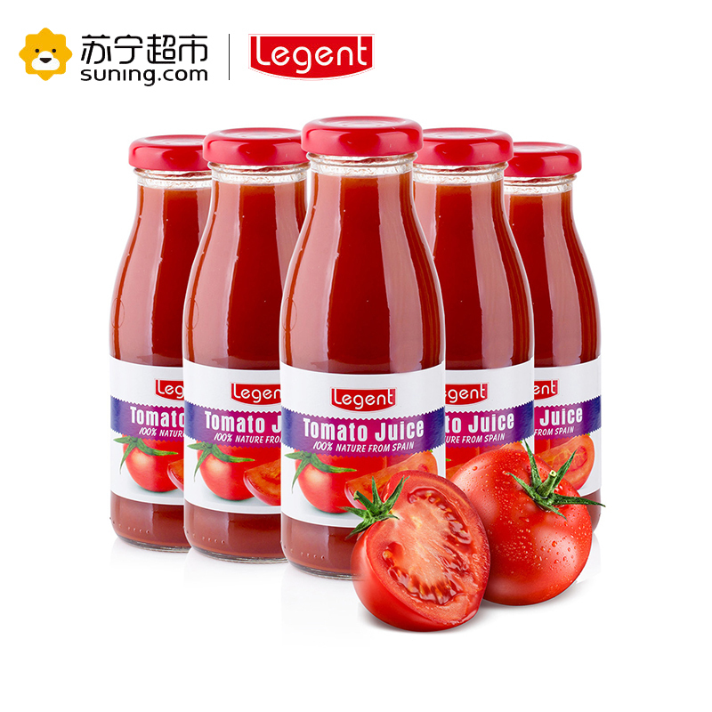 良珍(Legent ) 西班牙进口番茄汁 100%纯番茄汁 无糖果汁饮料 250ml*6瓶/整箱装