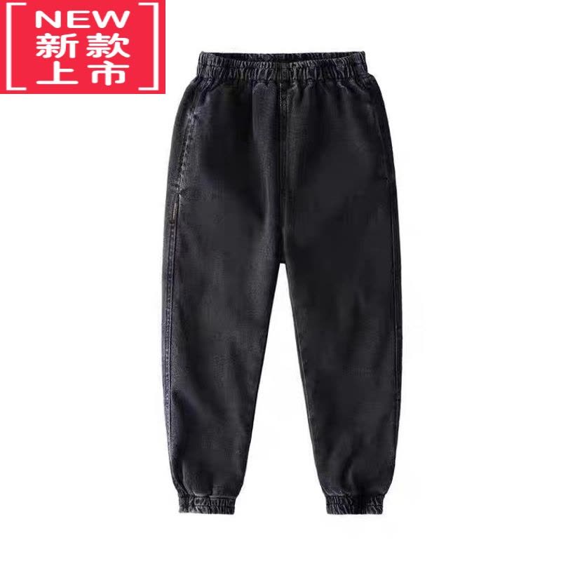 可莉允男童牛仔裤2022秋冬裤子加绒加厚儿童一体绒长裤中大童保暖裤宽松图片