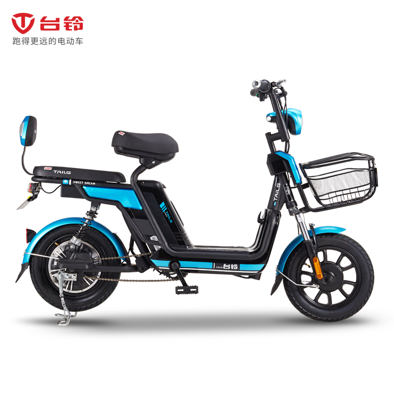 台铃gl5新国标电动自行车锂电助力车电瓶车代步车夏日蓝国标版
