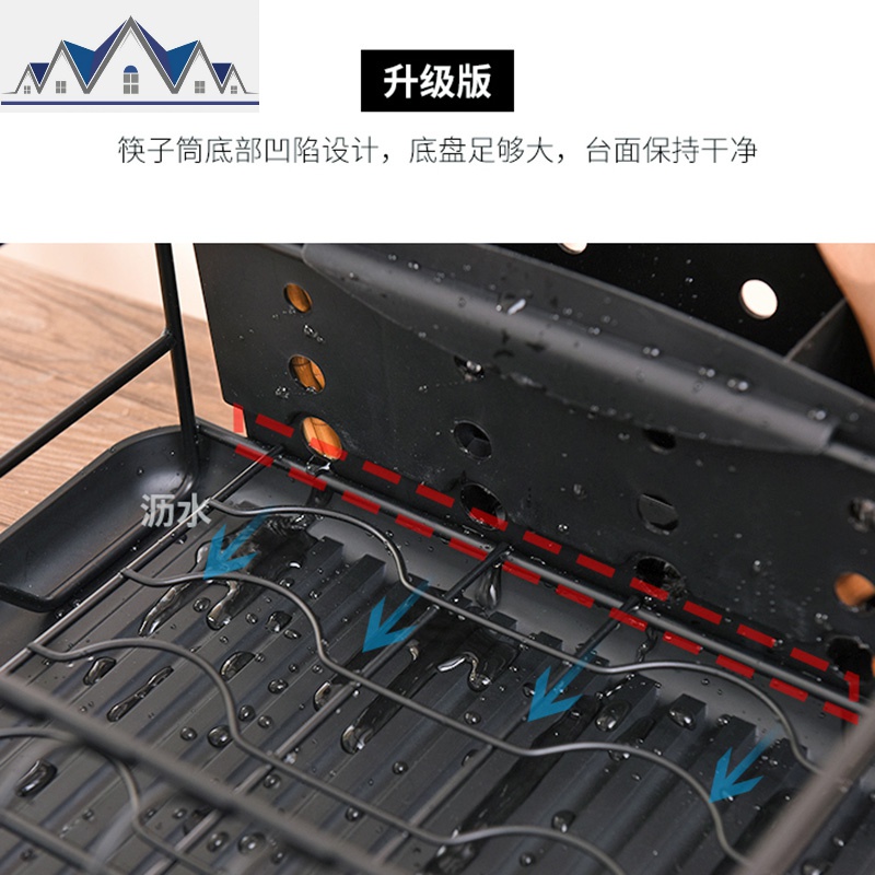 碗架厨房单层沥水架碗碟架晾放碗盘收纳架餐具碗筷置物架子沥水篮 三维工匠高清大图