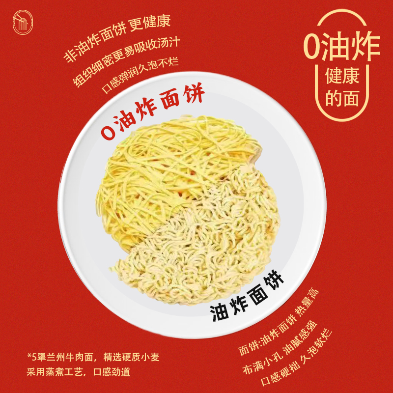 5犟牛小捞兰州牛肉拉面*3盒煮泡面方便速食 (酸菜*2+辣子*1)高清大图