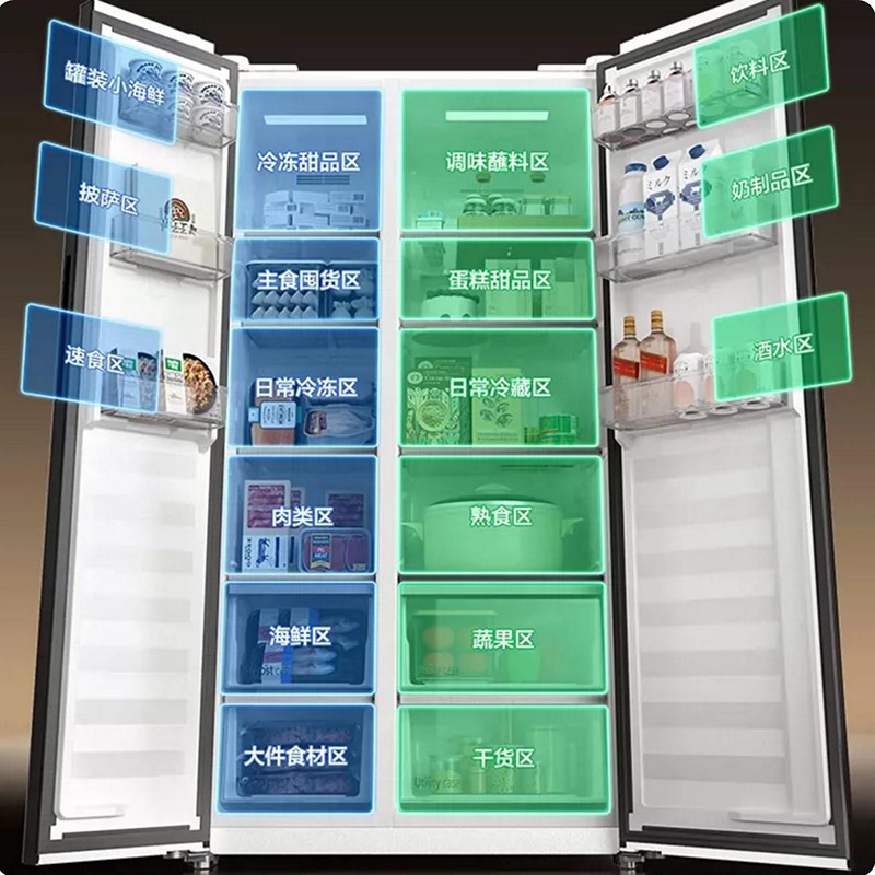 松下(Panasonic)NR-B521PG-W 510L大容量超薄嵌入式对开门家用电冰箱超薄 风冷无霜一级能效高清大图