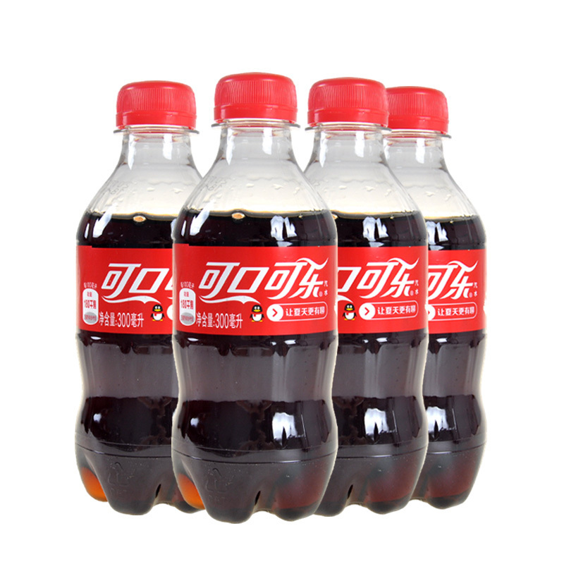 可口可乐300ml*4瓶碳酸饮料可乐汽水饮品小瓶装