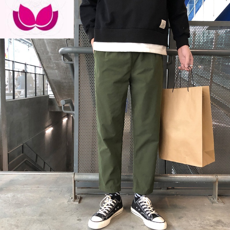 七斓裤子男款2023垂感西装直筒裤宽松百搭休闲潮牌长裤男西款筒感 XXL 军绿色