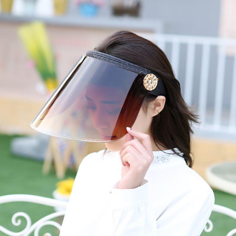 夏季骑车遮阳帽夏天防紫外线女士太阳帽骑电动车防晒时尚帽子空顶 黑色 M（56-58cm）