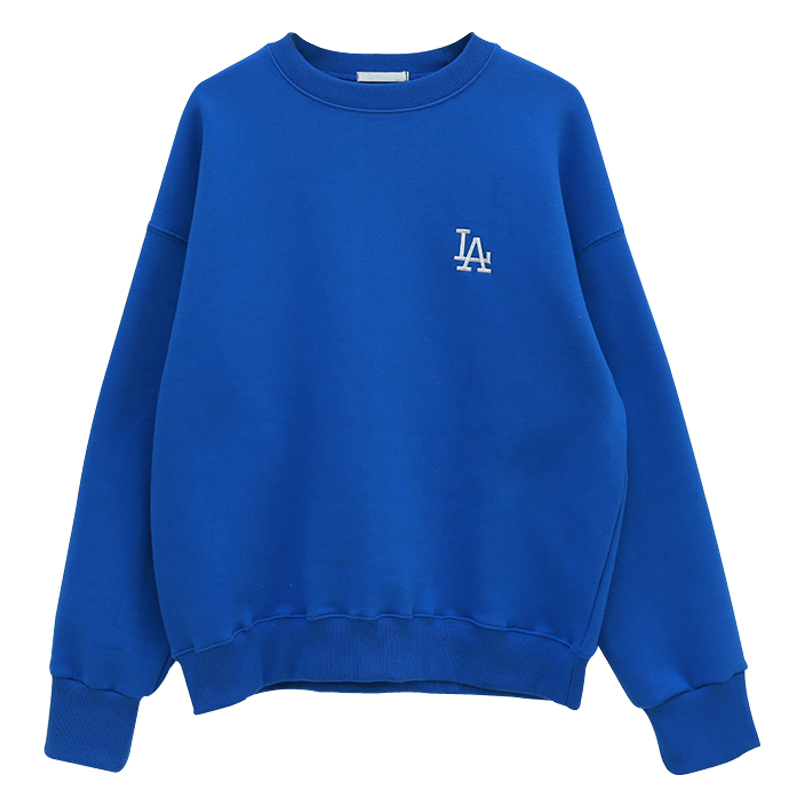 mlb正品2019年秋冬新款刺绣la长袖宽松圆领套头衫情侣卫衣