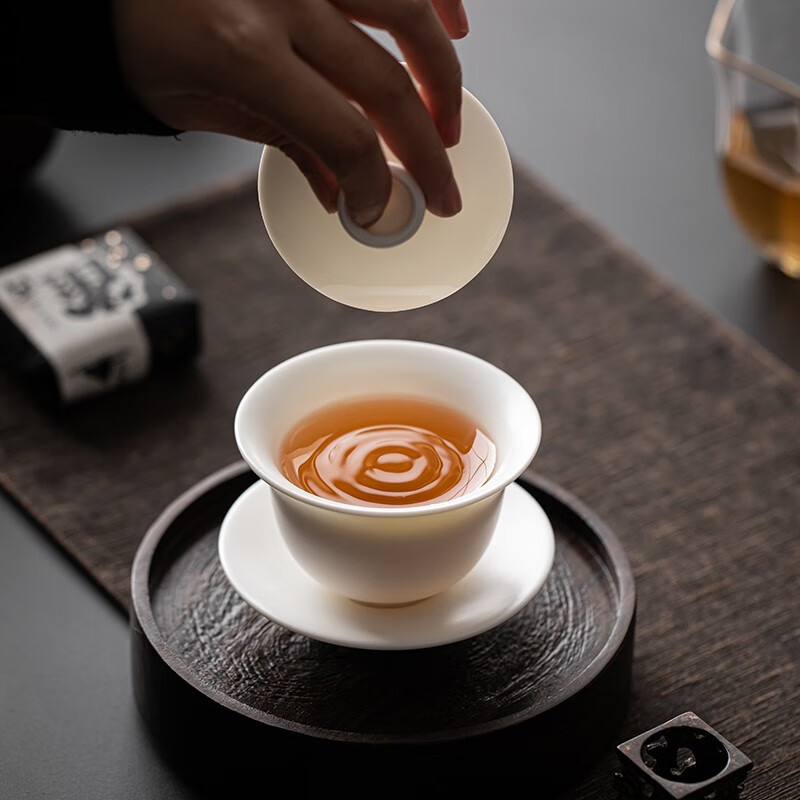 苏氏陶瓷(SUSHI CERAMICS) J0512 三才盖碗 110ml (单位:盒)高清大图