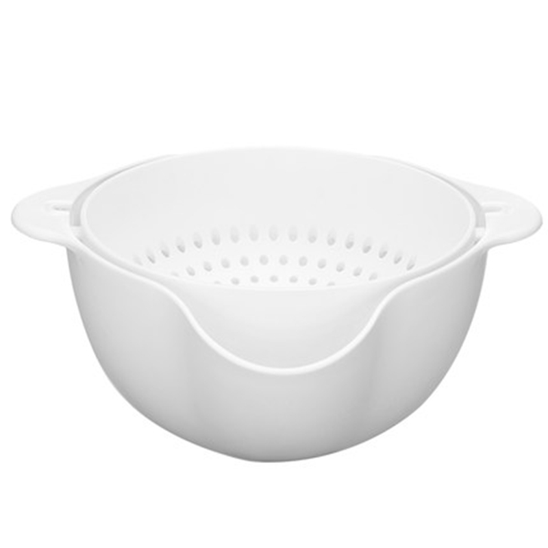 名创优品(miniso)塑料双层 洗菜篮 洗菜漏水篮子厨房沥水篮洗菜盆滤水篮水果篮居家送爱人礼品其它