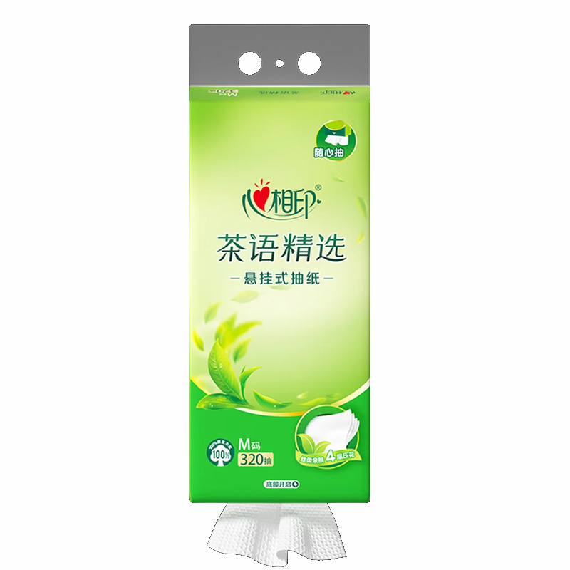 心相印茶语随心抽悬挂抽纸320抽M码150×180×4层DT10320