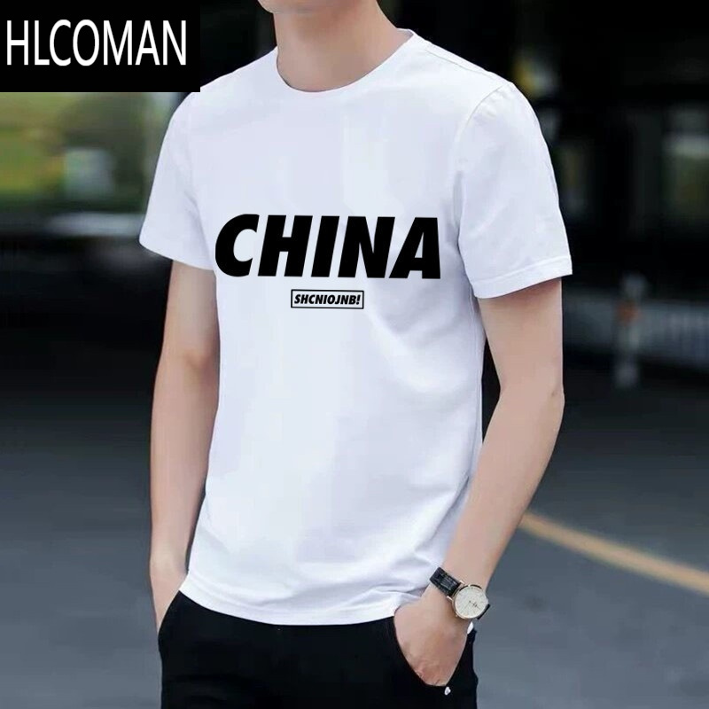 HLCOMAN夏季男士新款t恤青少年学生潮流半袖体恤男装上衣服打底衫T恤