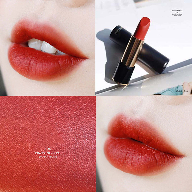 [秋冬好物]兰蔻(lancome)菁纯丝绒雾面口红唇膏196/505/胡萝卜色 朱砂