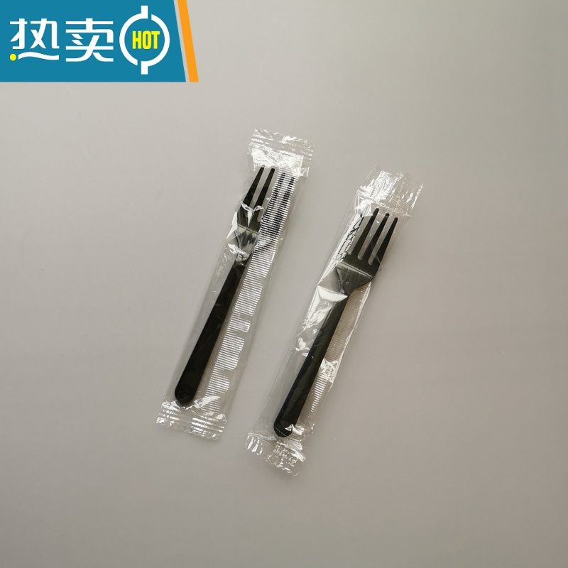敬平蛋糕叉 生日水果叉沙拉叉子儿童果叉单独包装塑料甜品叉 独立包装1000只黑色牙签