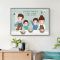 A款 40*60黑色PS框+油画布 现代简约餐厅装饰画饭厅挂画治愈系客厅沙发背景墙卡通壁画一家人