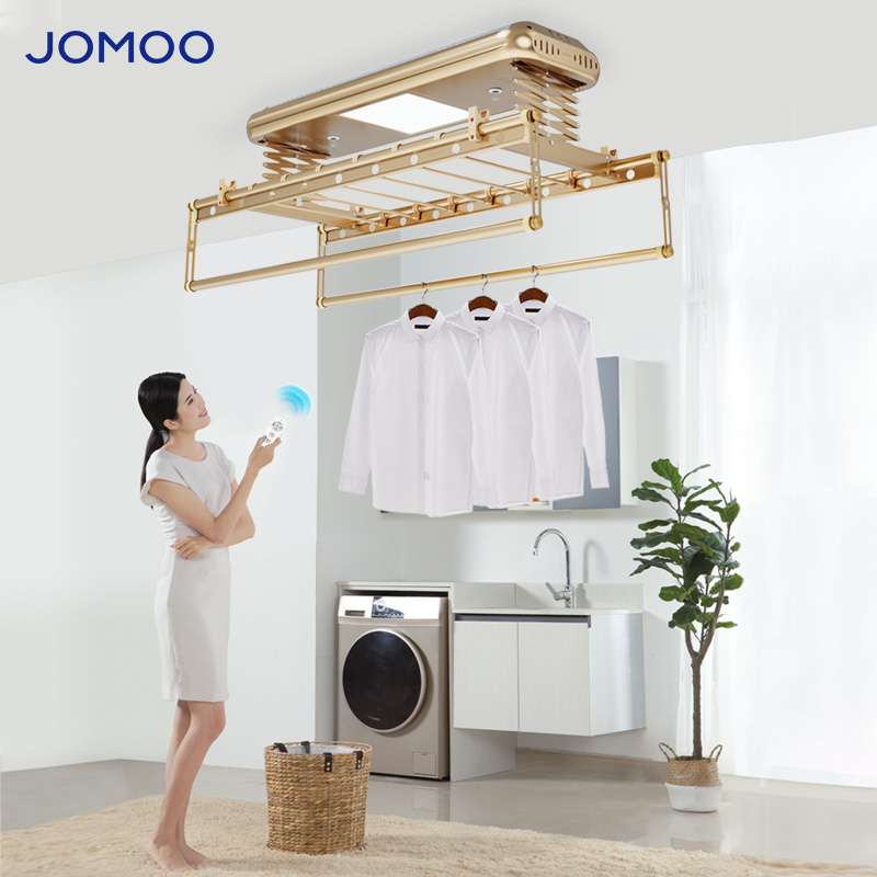 九牧旗舰店智能晾衣架阳台电动折叠无线遥控自动升降照明晒衣架晾衣机