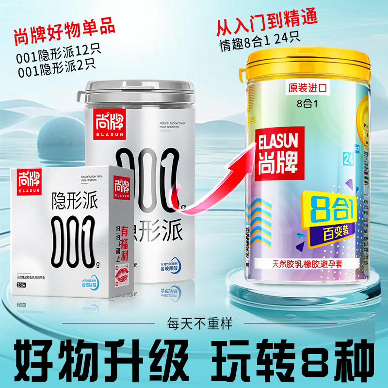 尚牌避孕套八合一24只装带刺大颗粒刺激情趣超薄安全套套男女用品正品持久装成人情趣计生用品bytt高清大图