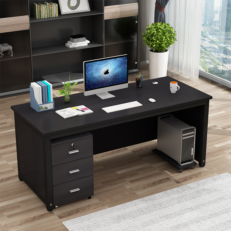 大嘉 长条电脑桌100*60*74mm带柜子含安装