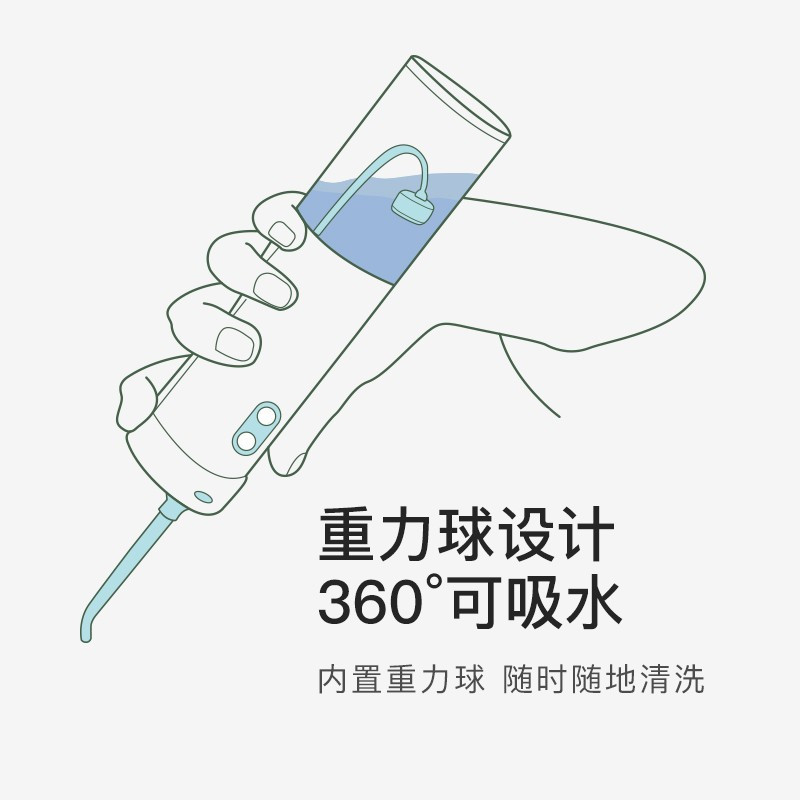 拜尔(BAiR)便捷式冲牙器V1白色高清大图
