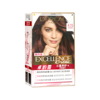 欧莱雅染发剂卓韵霜4.15号(灰红褐棕色)遮盖白发染发膏
