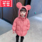 可莉允女童冬季羽绒服2022秋冬季新款儿童中长款加厚棉服女童中小童冬装