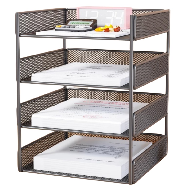 豫汉迎桌面文件收纳架四层个高清大图
