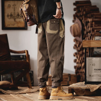 日系复古休闲裤男基础百搭显瘦时尚简约秋冬新品纯色锥形工装裤_76 L（120斤） 8136咖色【常规】
