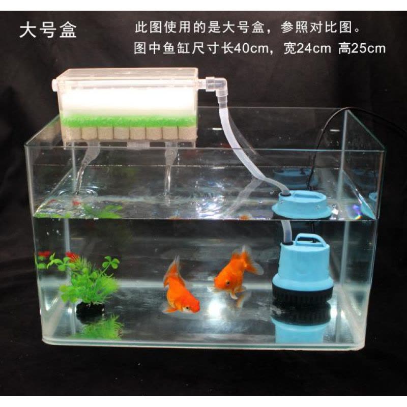 小型鱼缸过滤盒壁挂式吸便净水器水泵滤盒乌龟缸低水位过滤器图片