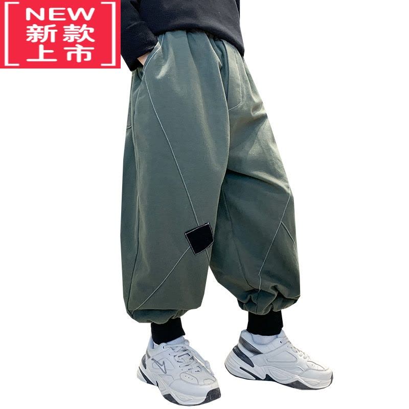 可莉允儿童冬季加绒休闲裤保暖一体绒2022新款男童冬装灯笼裤加厚裤子潮保暖裤图片