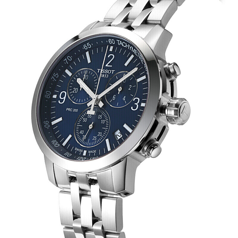 天梭(tissot)瑞士手表 prc200系列钢带石英男士手表t114.417.11.047.
