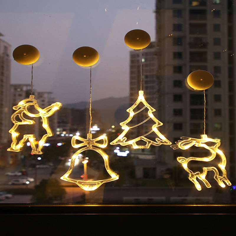 法耐圣诞节装饰灯店铺橱窗饰品阳台窗户吸盘led挂灯圣诞灯饰场景布置