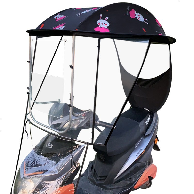 绿源电动电瓶车雨棚新款加厚防晒挡雨伞挡风罩遮阳棚帘踏板摩托车棚蓬