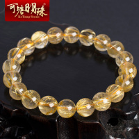可塘明珠 配鉴定证书金发晶手链男女士天然水晶手串8 9 10 12 14MM发晶手链情人节 5A级珠径8MM-配证书