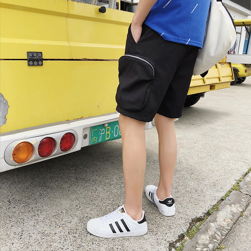 气质的宽松工装5分短裤男潮牌夏款 原宿风嘻哈五分裤男士休闲裤子