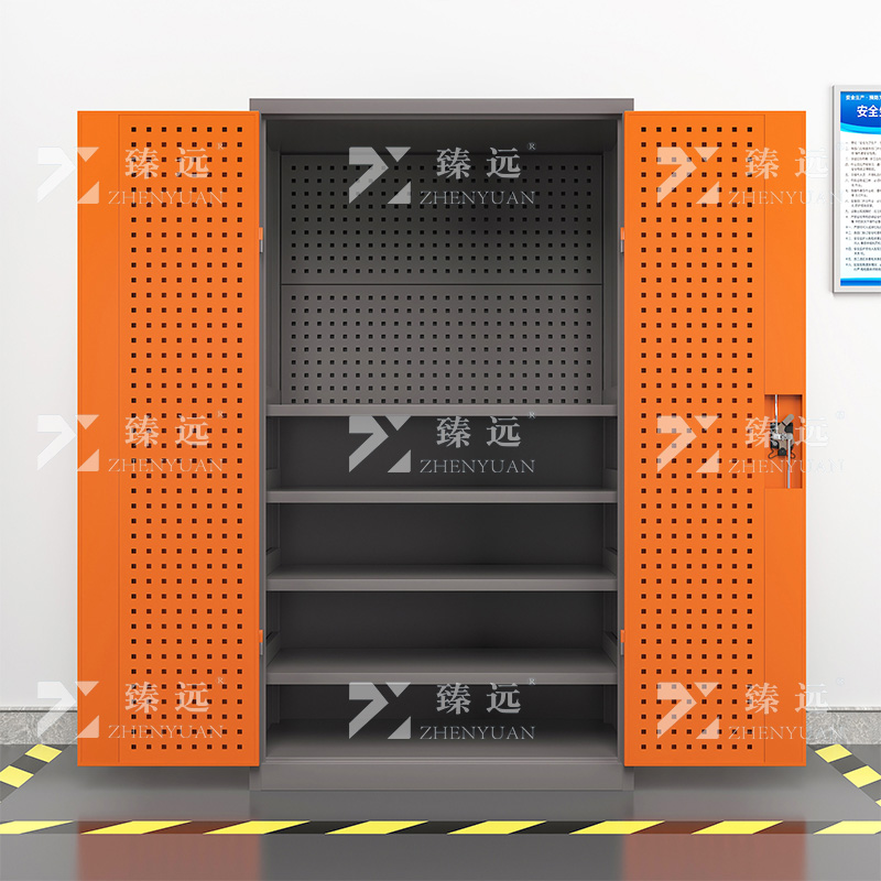 臻远ZY-GJGA-41 重型工具柜 通门带网四层 桔灰色 长1000*深500*高1800mm 单位:1台高清大图