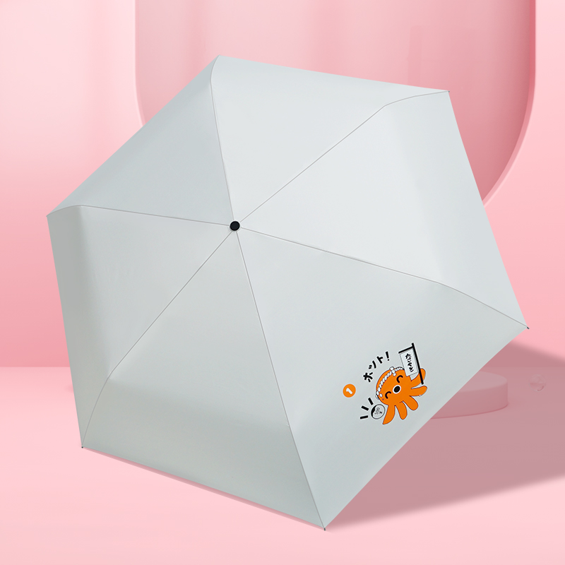 红叶三折内翻章鱼哥伞 防紫外线黑胶折叠防晒伞鲁南皮影仙品核心内容 颜色随机-3358