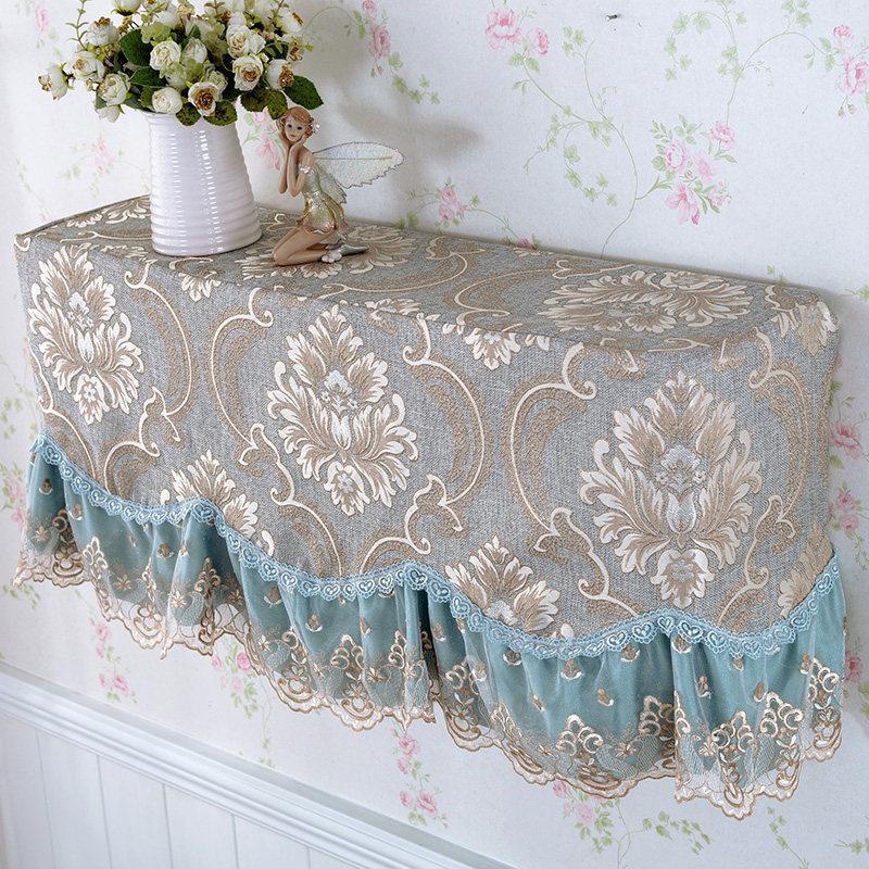 森美人欧式挂式空调罩空调罩挡风空调套挂机防尘罩 挂机罩-慕羽水蓝挂机M（86*18*40）