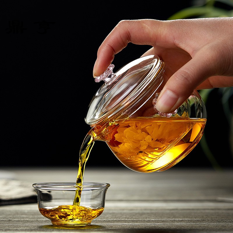 鼎亨玻璃小号茶壶过滤花茶壶加厚耐热抓耳泡茶器快客杯功夫茶具
