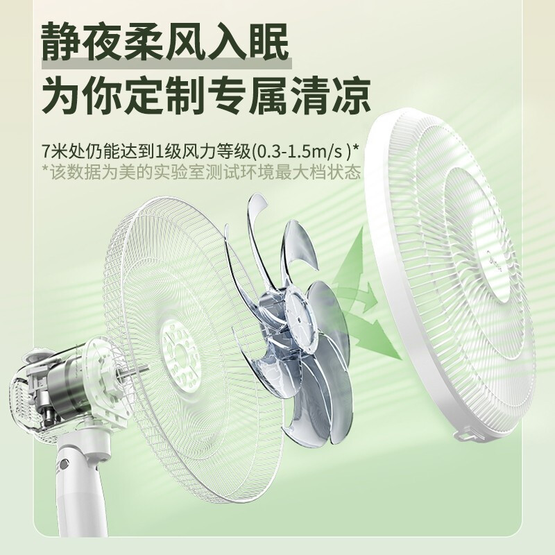 新品美的(Midea)电风扇SAF35CR 7叶遥控落地扇家用远距送风台式七叶轻音定时立式电扇大风量宿舍卧室摇头电风扇