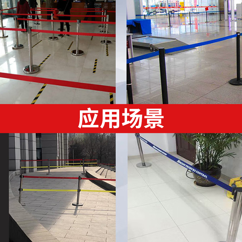 高翊柏 10030184 一米线栏杆礼仪柱 金色标准款配3米带 沙盘增重 隔离带伸缩带警戒线银行排队护栏商场围栏