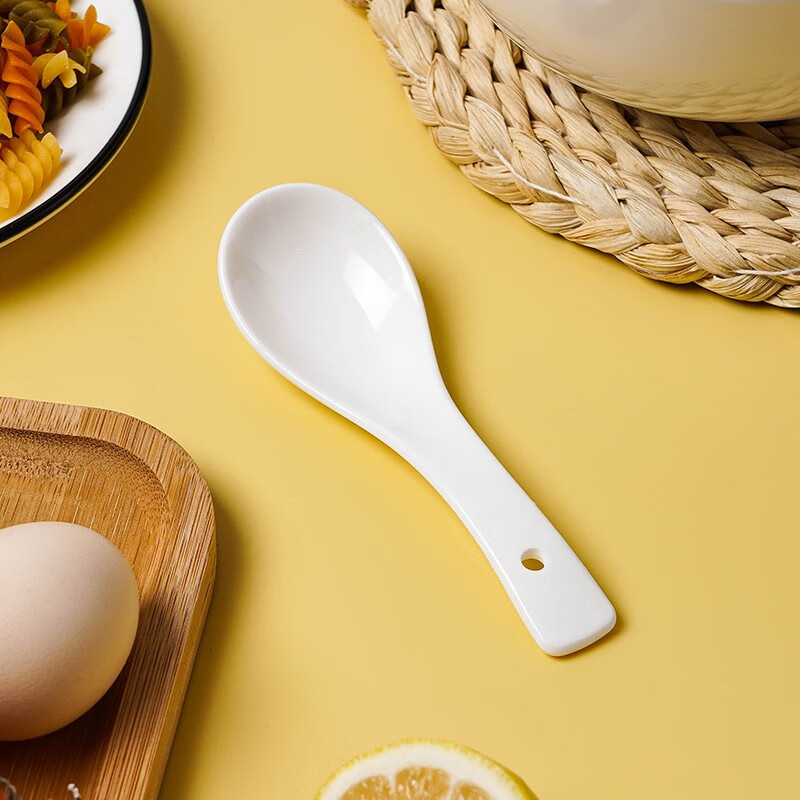 自助餐陶瓷勺子 长14.5cm勺子 头宽4.5cm 条