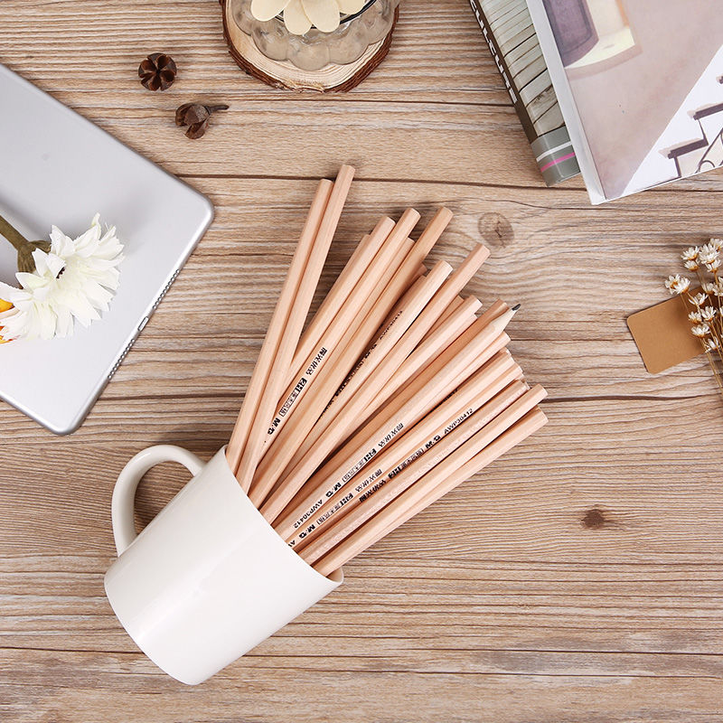 文具 原木无铅毒hb木头铅笔木制六角形三角型2b学生学习用品