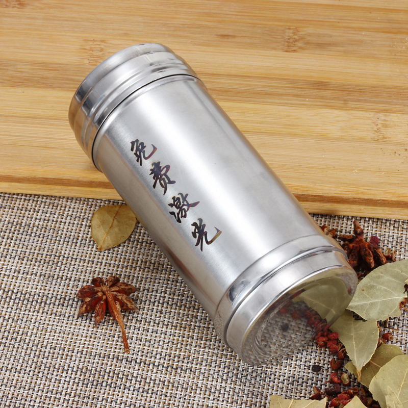 不锈钢调味罐烧烤调料瓶芝麻胡辣椒粉孜然粉瓶旋转式佐料撒料罐瓶 敬平 中号15厘米(旋转款)高清大图