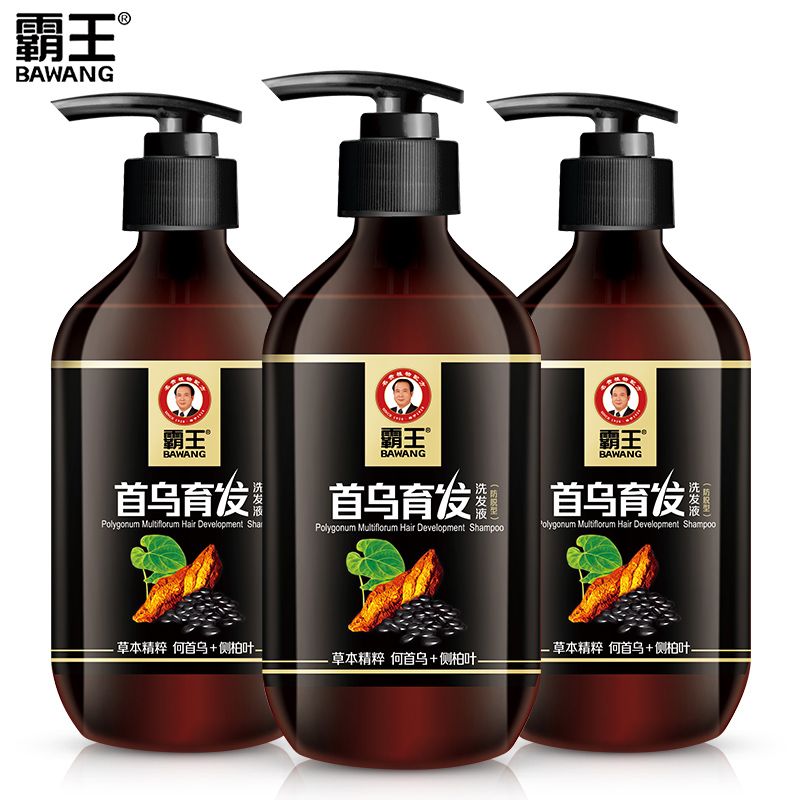 霸王防脱固发洗发水何首乌养发正品牌改善防掉发强根健发黑润亮泽480ml*3瓶高清大图