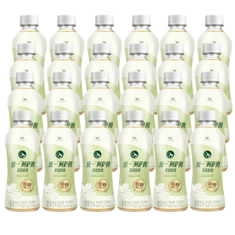 统一阿萨姆300ml*24小瓶茉莉奶绿低糖奶茶休闲下午茶饮料整箱特价批
