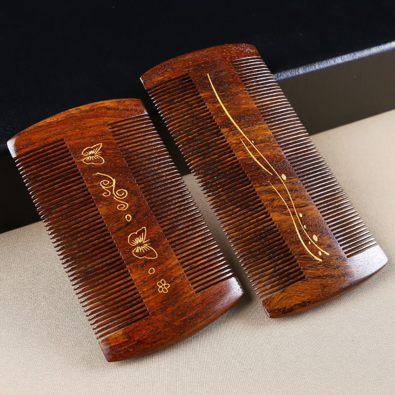 虱子梳超密齿加密金丝檀木篦子梳头发老式蓖檀木梳子女去头屑头虱小号