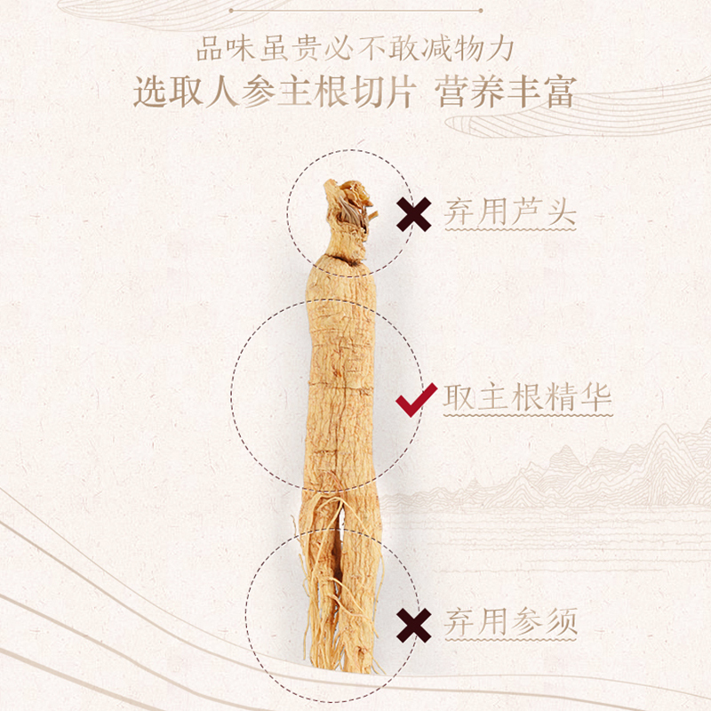 长白山人参白参片1.0cm100g