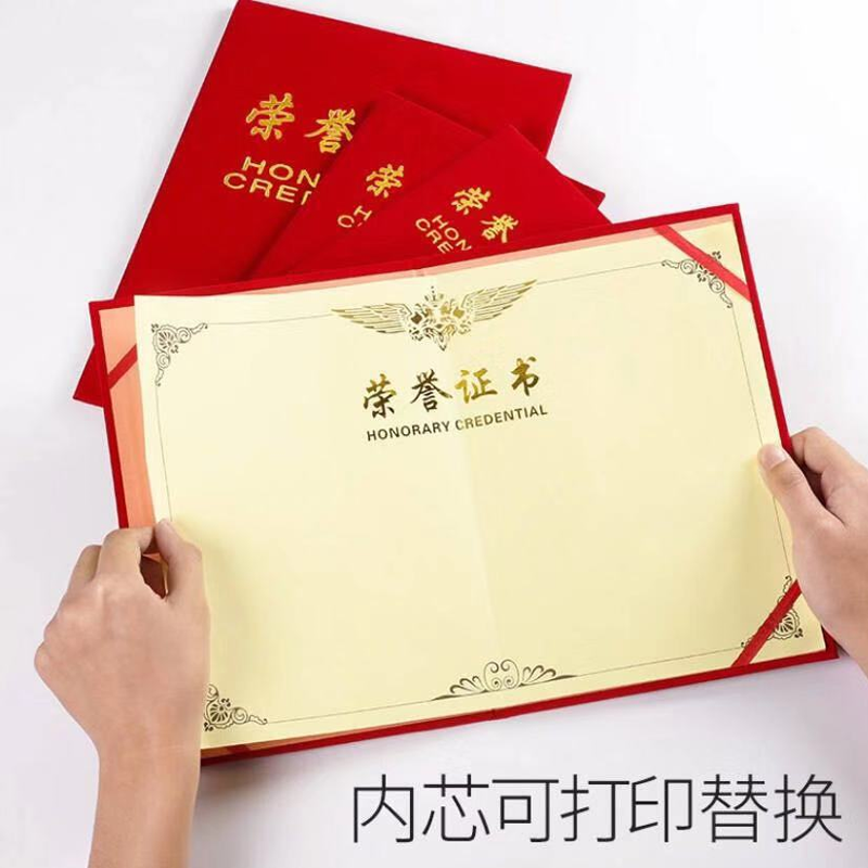 得力(deli) 聘书6K 8K12K绒面书烫金任命书 荣誉证书内芯 12K荣誉证书(210*148mm) 7578