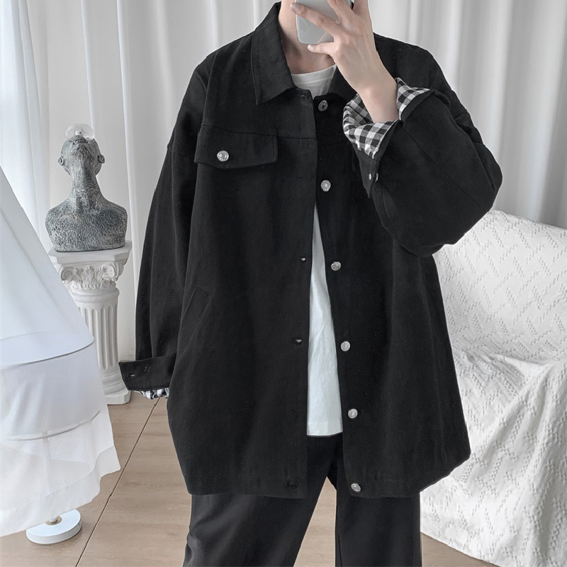 NEW LAKE秋冬牛仔夹克男韩版潮流开衫外衣休闲宽松棒球服春秋衣服开衫外套夹克