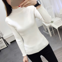迪鲁奥（DILUAO)新款女装【品质保障】半高领毛衣打底衫女士长袖内搭秋冬天新款2019加厚修身紧身针织衫_612 L 白色